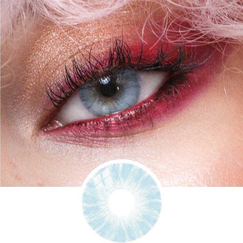 GEO Blenz Chic Blue colored contacts lens for dark eyes - EyeCandys